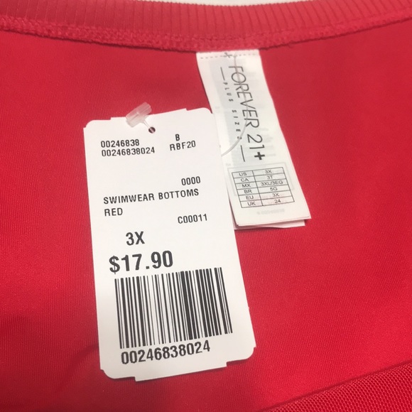 Forever 21 Red Ribbed Side Tie Bikini Swim Bottoms - Picture 8 of 8